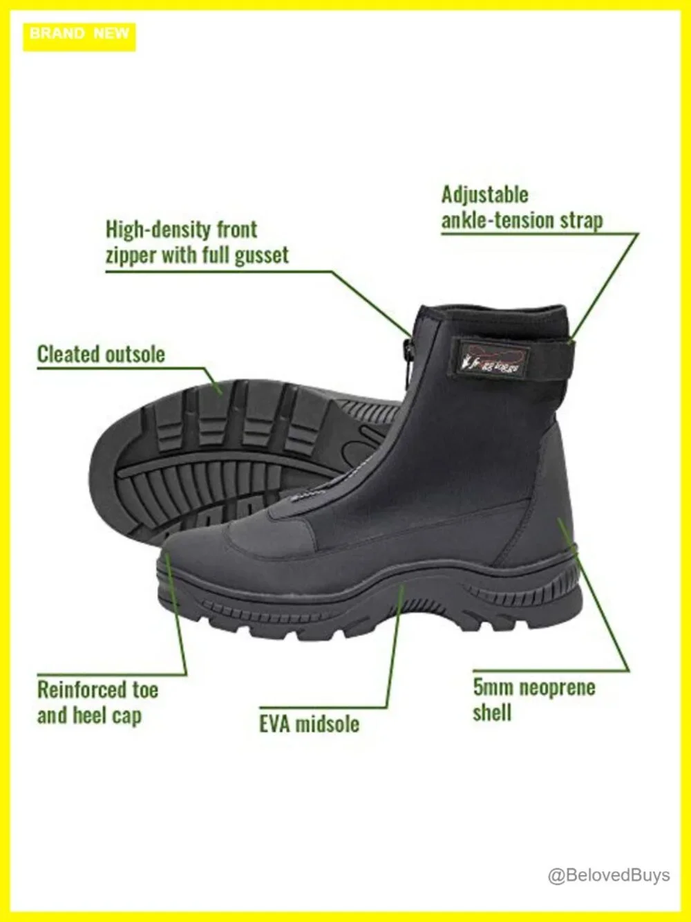Neoprene Wading Boot with Cleated Sole for Fishing